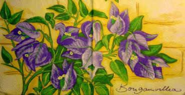 007 Flowers Others - 3 ply (purple) - ti-flair